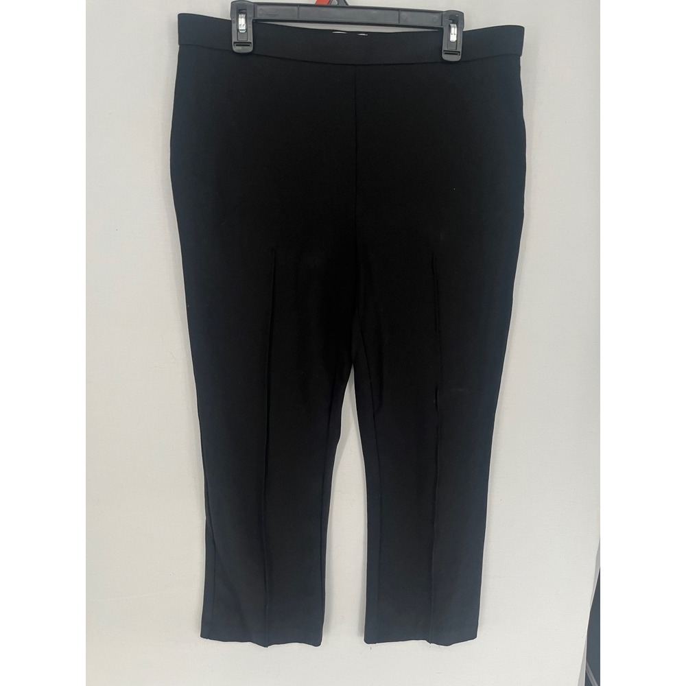 Jules & Leopold Womens Black Pintuck Pull On Dress Pants Stretch Size Large L/G